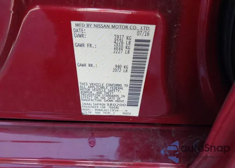 2016 Nissan Altima 2.5 Sr из США, поврежденный, VIN 1N4AL3AP4GN380200